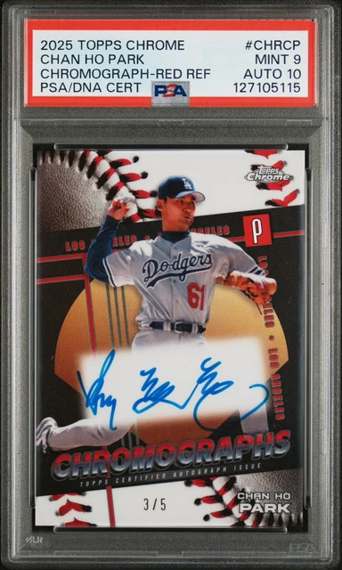 2025 Topps Chrome Chan Ho Park Chromograph Red Refractor /5