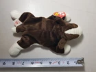 Ty Beanie Babies Bruno the Dog 1997 Vintage Plush Stuffed Animal Toy Brown White