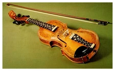 Vermillion SD South Dakota Hardanger Fele Norwegian Folk Violin Chrome Postcard