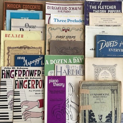 Vintage Piano Lesson & Practice Sheet Music Book Lot of 20   Classical Theory
