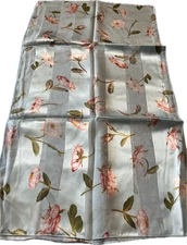 Brochier Soieries Silk Scarf made in France, Light blue, New without Tags