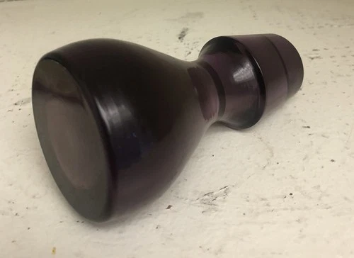 Amethyst Decanter Stopper Heavy Block Shape Empoli Blenko Glass