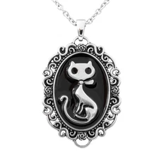 Controse Cat Silhouette Cameo Necklace