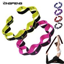 Fitness Resistance Band For Stretching And Yoga, 8 Loops Elastic Exercise Bands,