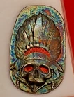 Mutiny Metals Hand Poured Indian Head Skull - 1/2 Ounce Silver - Colorized Toned