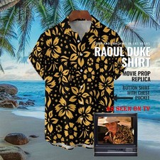 Fear and Loathing in Las Vegas Mens Aloha Shirt Movie Costume Cosplay Halloween