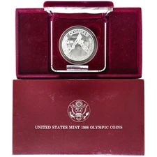 1988 D Olympics BU Commem 90% Silver Dollar OGP & COA