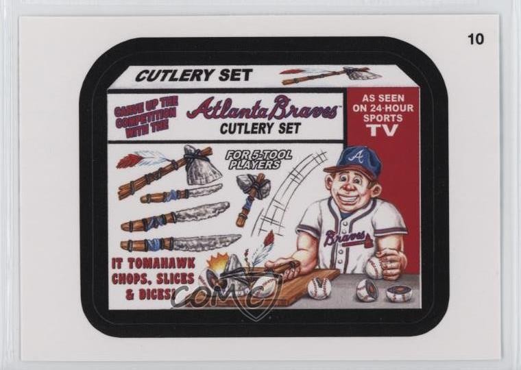 2016 Topps MLB Wacky Packages Green Ludlow Back Atlanta Braves Cutlery Set 13iq
