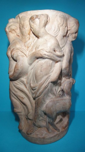 ANTIQUE 1890 CERAMIC POTTERY SCULPTURED VASE GERMAN FAMOUS FRITZ KOCHENDORFER - Picture 10 of 12