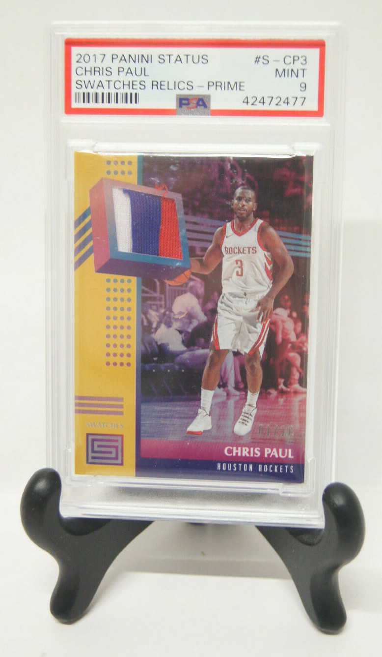 Chris Paul 2017 Panini Status Swatches Relics Prime Card PSA 9 #S-CP3 #'d 01/10
