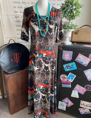 chinese dress ladies NWT Attitudes By Renee Tropical Print Knit Maxi Dress With Cardigan. A   Biggybargains