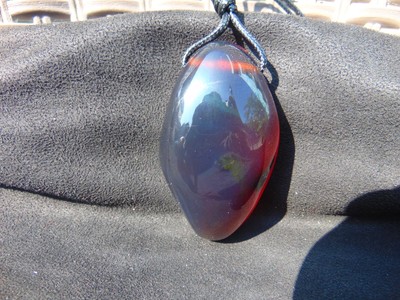 54 gr Big Pendant 79x44x30 mm Indonesia Purple Blue Amber for Healing A44