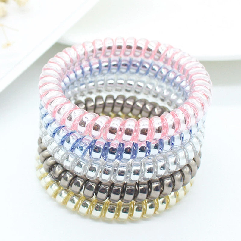 5 2 1Pcs Telephone Wire Elastic Rubber Band Traceless Girls