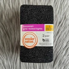 Wonder Nation Heavyweight Footed Tights Girls Size Large (12-16) Black Red