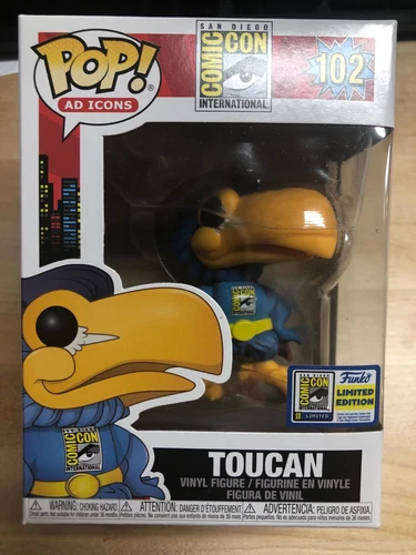Funko Pop! Toucan As Superhero #102 W/ OFFICIAL 2020 SDCC Sticker & Cape w/ Case