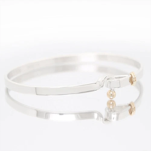 Tiffany & Co Bangle Bracelet Hook Eye Wire Ag925 K18YG Women Used - Picture 2 of 8