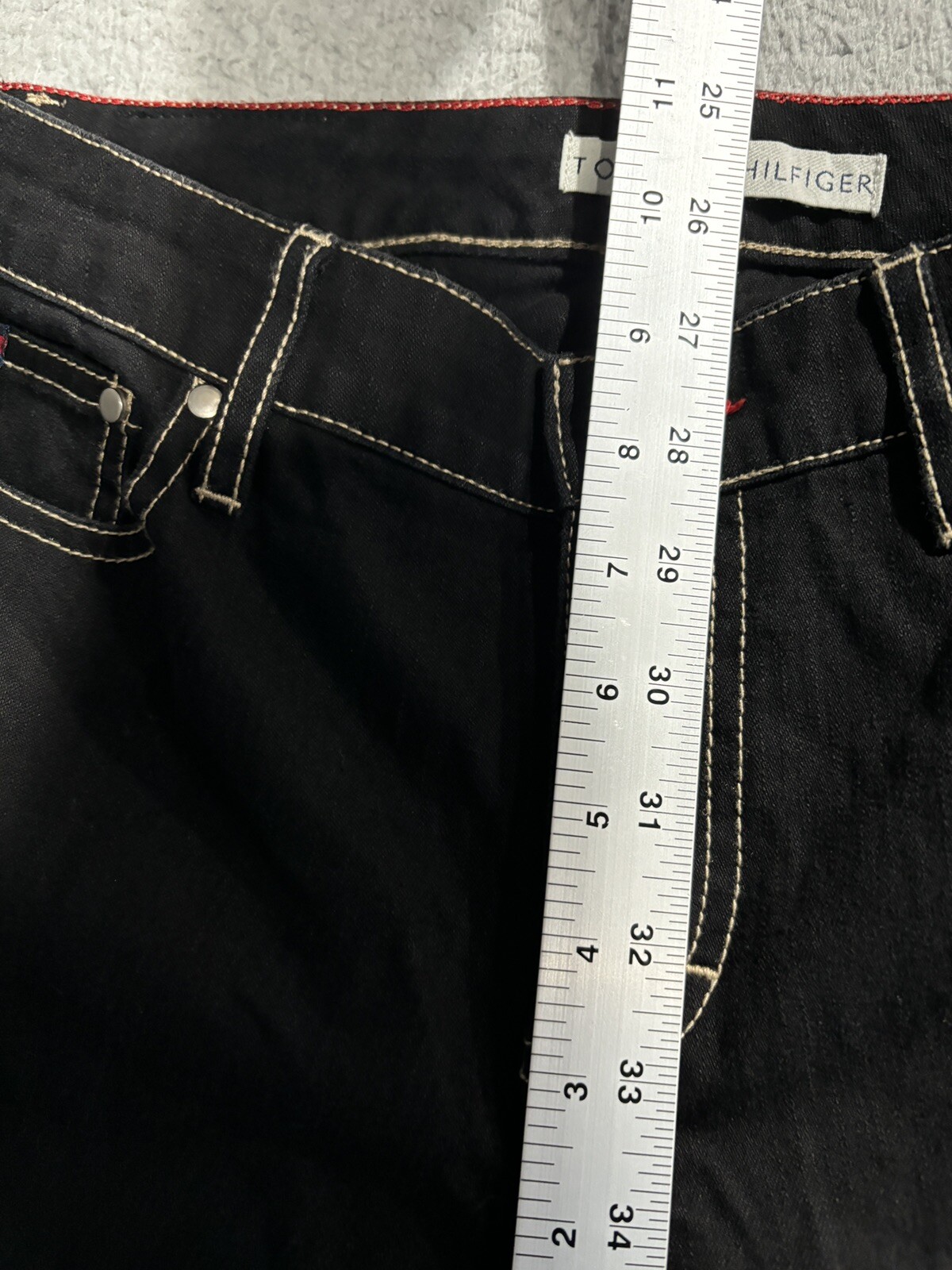 Tommy Hilfiger Womens Capri Pants Black Denim Sz 4 29"x24" image 5