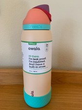 Owala "Desert Sunrise" 40oz COLOR DROP Free Sip With Matching Boot Peach Tan