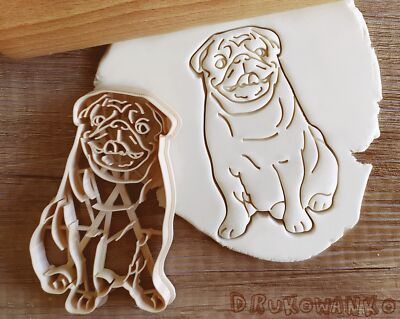 Pug Puggy Puggie Dog Cookie Cutter Pastry Fondant Dough Pet Animal