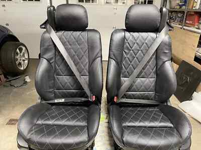 BMW E46 Convertible Sports Synthetic Leather Seat Covers (Front) 1998-2004  Black