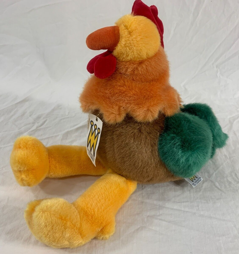 1995 The Manhattan Toy Co ~ Floppy Rooster ~ 10" (when sitting) Plushie Toy