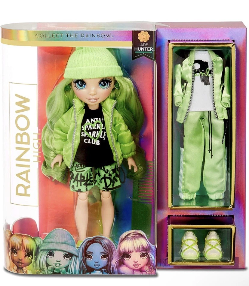 Poupee rainbow high junior high fashion poupee - jade hunter (vert), poupees