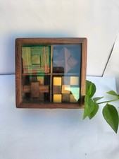 Brainteaser Puzzle Box Hidden Compartments Enigma 4 Game In Box Wood Unique Gift