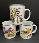 3 Vtg National Wildlife Federation Chickadee, Robin, Yellow Goldfinch Birds Mugs — photo 1
