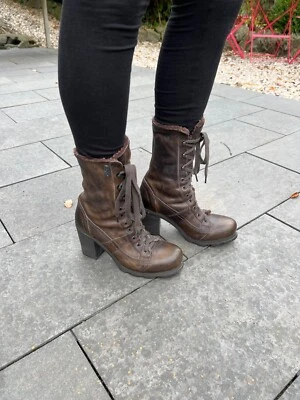 O.X.S Lederstiefel, Damen, Teddy-gefüttert, Gr. 39, Made in Italy - Bild 1 von 4