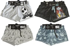 Official Disney Nightmare Before Christmas Jack Sally Lounge Shorts, 2-Pack!