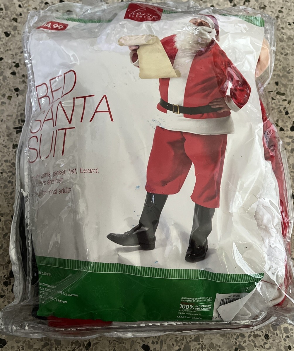 Santa Claus suit One Size Fit All Adults pants, Jacket, Hat, Beard, Boots  Cover