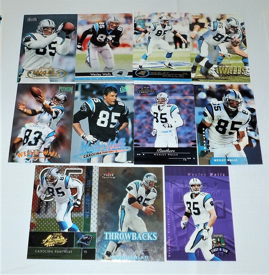 WESLEY WALLS Tight End Carolina Panthers 11 Card Assorted Lot