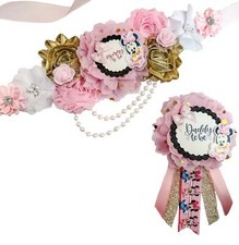 Minnie Mouse Mommy to be Baby Shower Maternity Sash