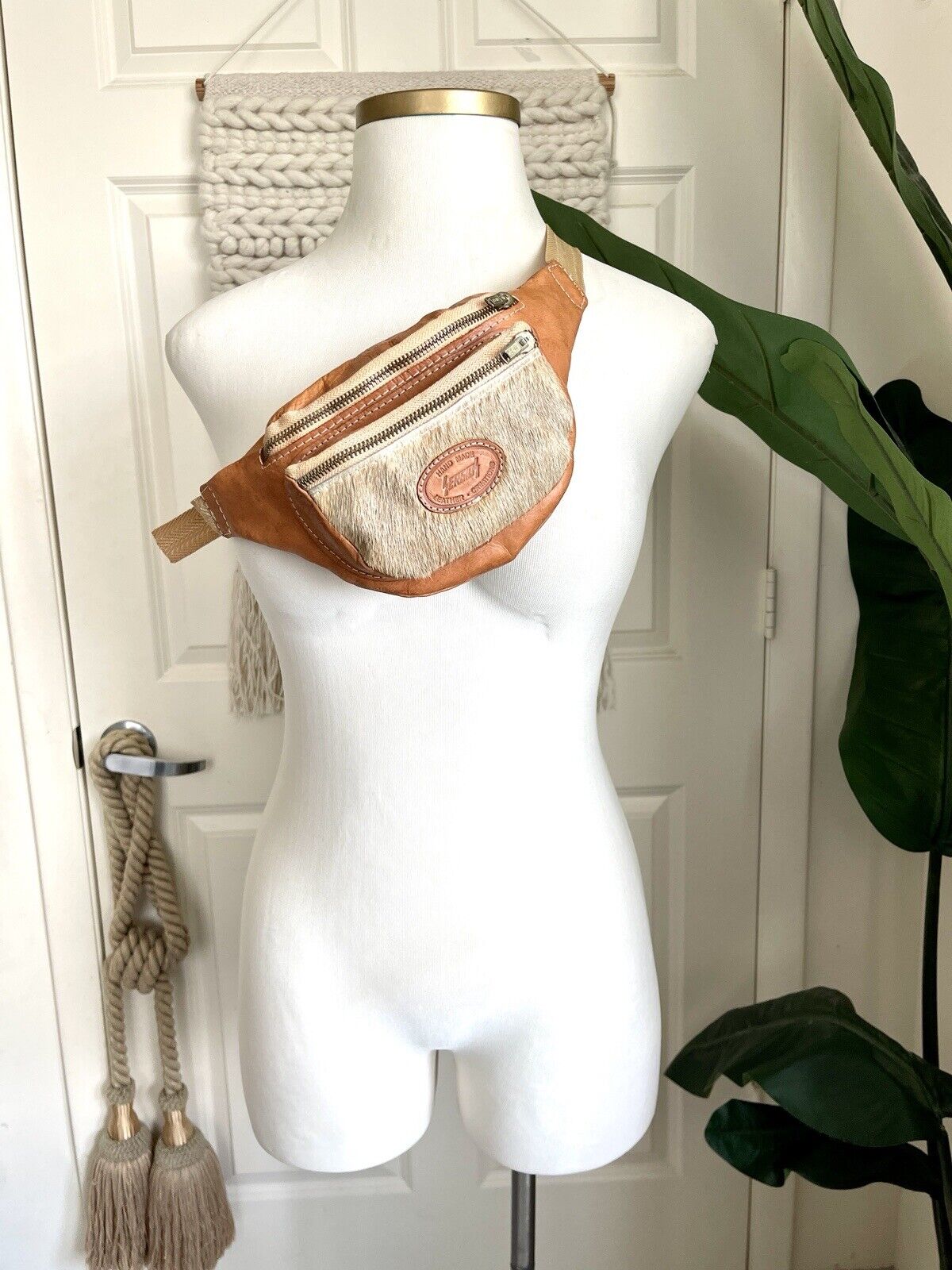 Sergio Handmade Leather Fanny Pack Waist Bag Tan … - image 2