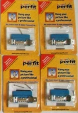 Lot of (4) Self Adhesive 1-1/2" Sawtooth Picture Frame Hangers w/ Nails