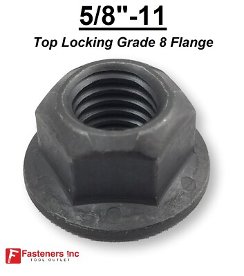 (Choose Qty) 5/8-11 Grade G (Hardened) Flange Locking Nut Black Phos Oil 5/8''