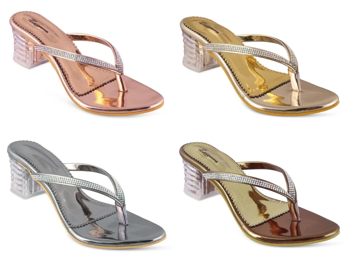 Gold Twin Strap Clear Heels – Dip Your Toes