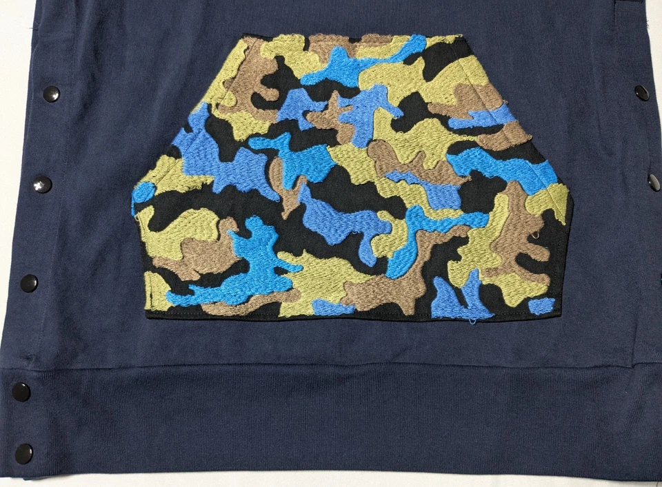 DRIFTER Hombres Mediano Azul Pullover Lado Snap Manga Corta Sudadera Hecha en EE. UU. USADA EN EXCELENTE ESTADO Foto 4 de 4