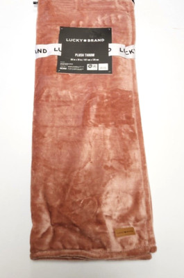 Lucky Brand Throw Blanket 50x70 Rose Dawn Color Super Soft Fleece New