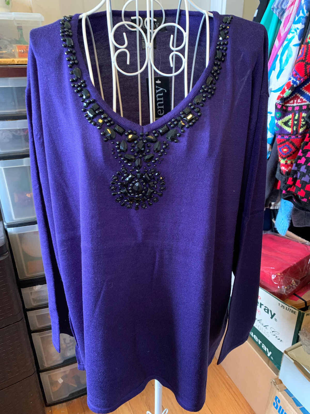 JENNY Purple Beaded Festive Holiday 