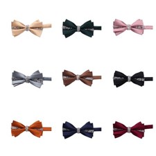 Men's Rhinestones Crystals Shiny Bowtie Solid Plain Two Layers Pre-tied Bow Tie