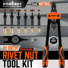 Rivet Nut Gun Kit Rivnut Setting Tools Nut Setter Tool Hand Blind Riveter 14"