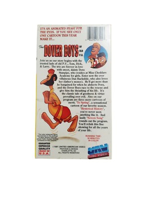 The Dover Boys of Old P.U. VHS Tape 1991 Animated Cartoon New