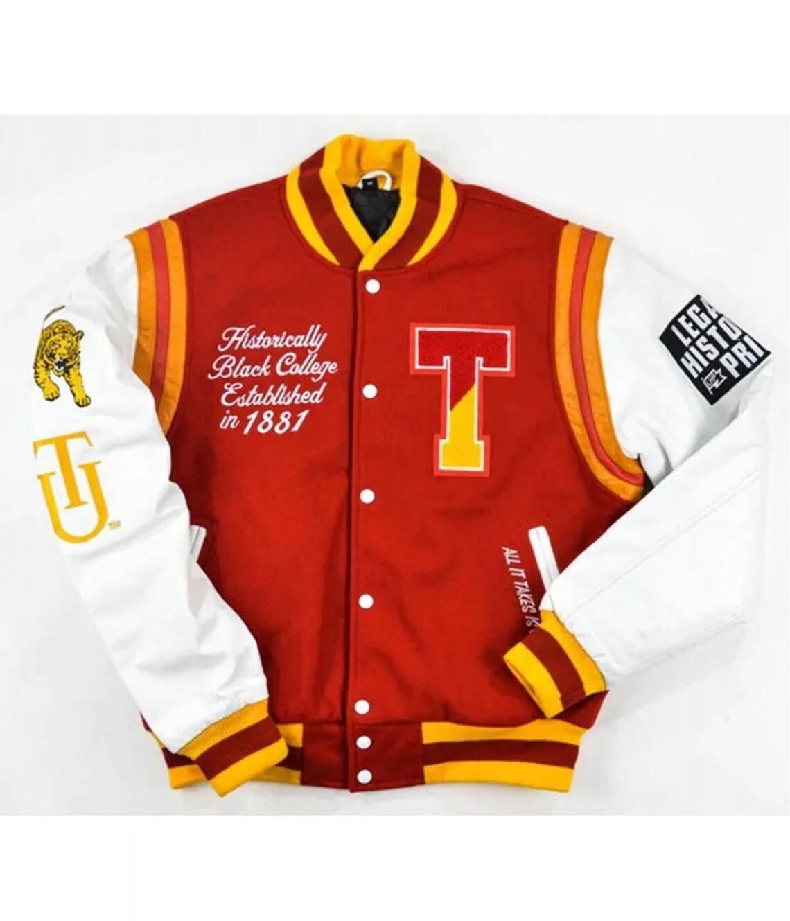 Upgrade Your Style with the Tuskegee University Motto 2.0 Varsity Jacket