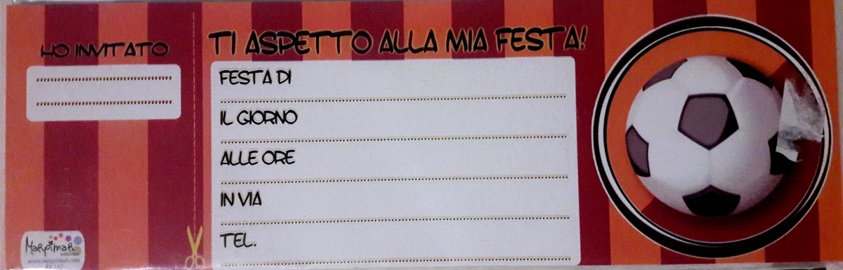 Biglietti Invito Compleanno con pallone da calcio