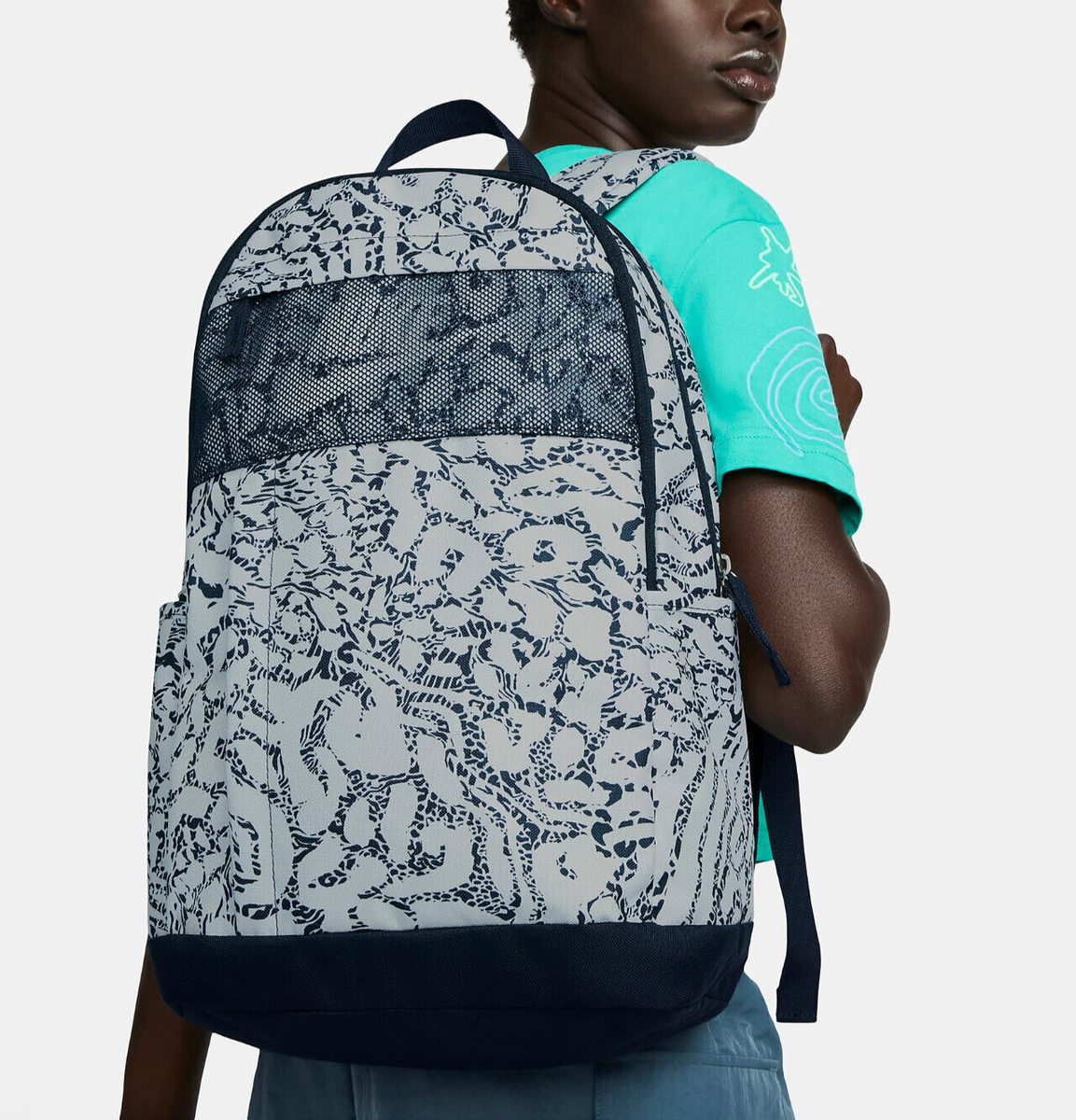 Nike Elemental Backpack School Travel Gym Bag Blue White 21L Bag