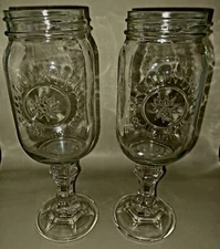 Lot(2) Country Redneck Ball Mason  Stem Drinking Jar