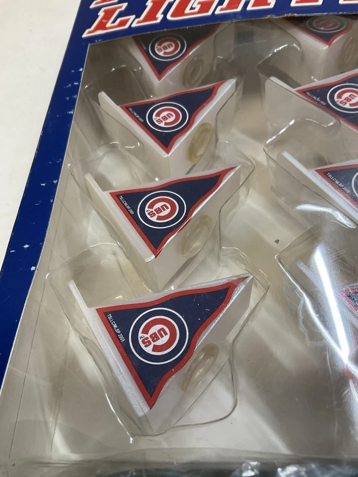 Chicago Cubs Banderín Fiesta Luces Cadena Luz Bar Hombre Cueva Decoración Foto 2 de 4