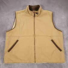 Wrangler Hero Vest Mens XL Beige Canvas Sherpa Lined Full Zip Utility Workwear