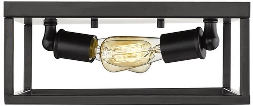 Wesson 12" Wide Matte Black Square 2-Light Ceiling Light - Picture 4 of 8
